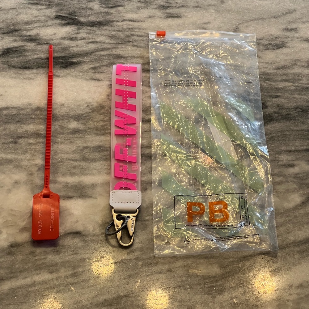 Pink Off-White Key Chain